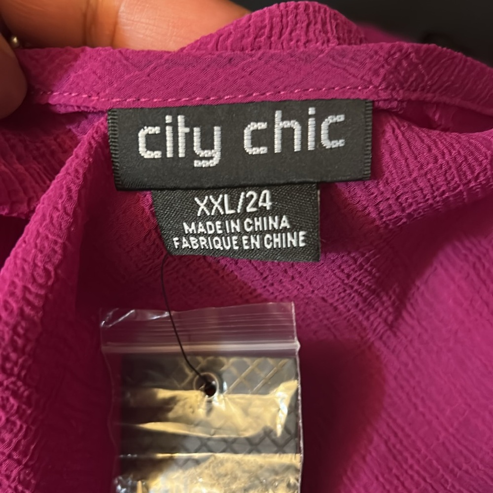 NWT City Chic Precious Pleat Dress in pink color in size XXL (size 24 US) - Picture 4 of 8